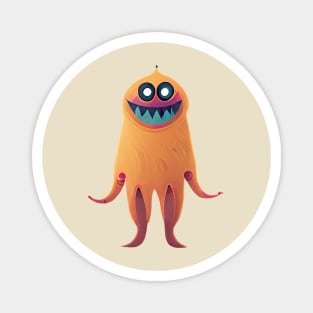 Orange Cute Monster Magnet